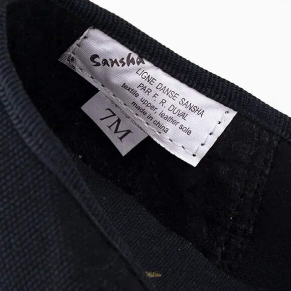 NWT Sansha Black Jazz Shoes Tivoli Canvas JS3 Leather Sole Size 7M - Picture 11 of 15